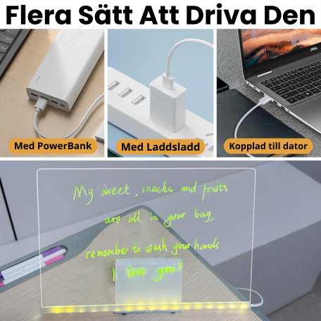 Glowboard - Lysande Återanvändningsbar Ritbräda